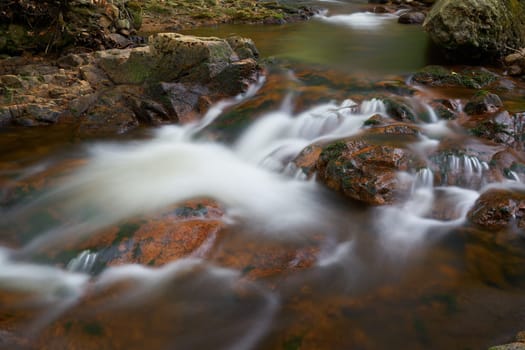the romantic river Ilse near Ilsenburg at the foot of the Brocken in the Harz National Park in Germany