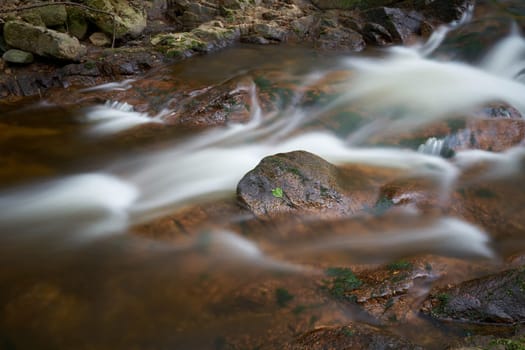 the romantic river Ilse near Ilsenburg at the foot of the Brocken in the Harz National Park in Germany