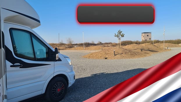 Family vacation trip camper van, holiday trip in motorhome, caravan vacation.