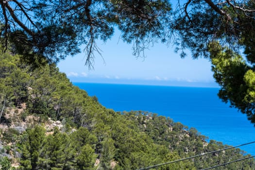 Wild West Coastline of Mallorca, Spain in the background the Mediterranean Sea.