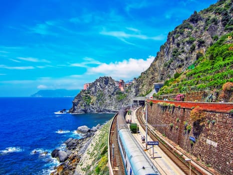 Railroad Station in Manarola on Italian Coast