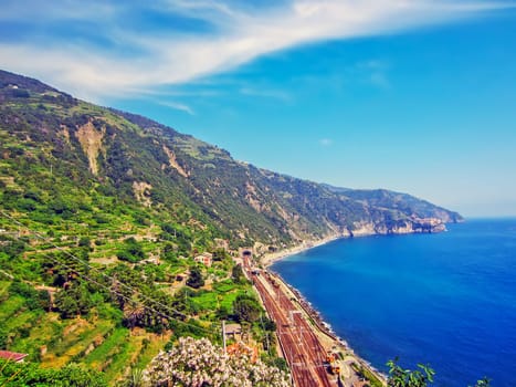 Railroad station on Italian Coast