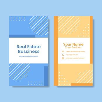 Real estate Card Vertical Template Flat Cartoon Background Vector Illustration