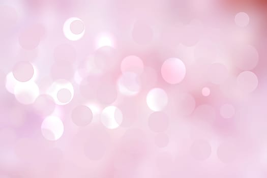 Abstract blurred vivid spring summer light delicate pastel pink white bokeh background texture with bright soft color circles and bokeh lights. Card concept. Beautiful backdrop illustration.