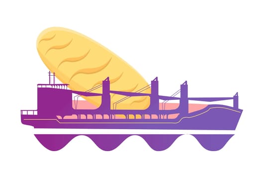 a ship with grain, a ship with bread. Grain blockade of Ukraine. Ship with bread. Export of grain. Bulk carrier