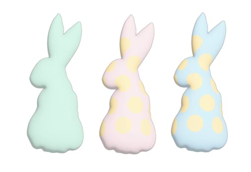 Silhouettes of bunnies on a white background. Clipart for the party baby shower.