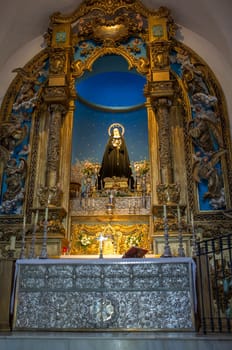 La Codosera, Spain - August 21th, 2021: Sanctuary of Our Lady of Chandavila. Main altar