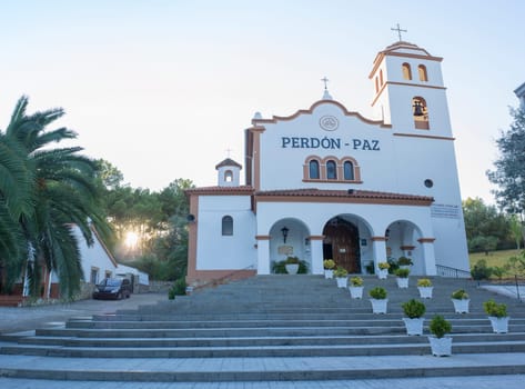 La Codosera, Spain - August 21th, 2021: Sanctuary of Our Lady of Chandavila. Main building