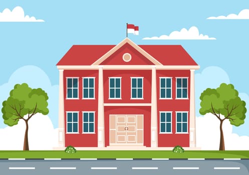 Politician or Government Building Cartoon Hand Drawn Illustration as a Place for Sustained Economic Development