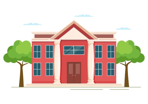Politician or Government Building Cartoon Hand Drawn Illustration as a Place for Sustained Economic Development