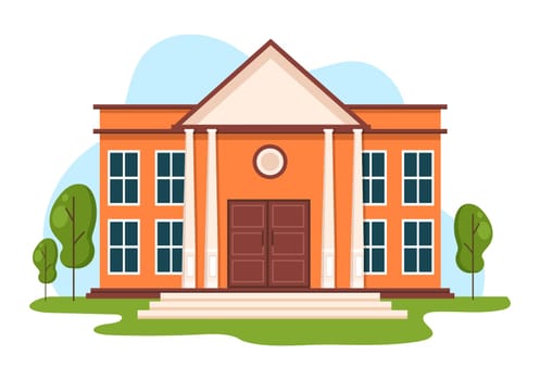 Politician or Government Building Cartoon Hand Drawn Illustration as a Place for Sustained Economic Development