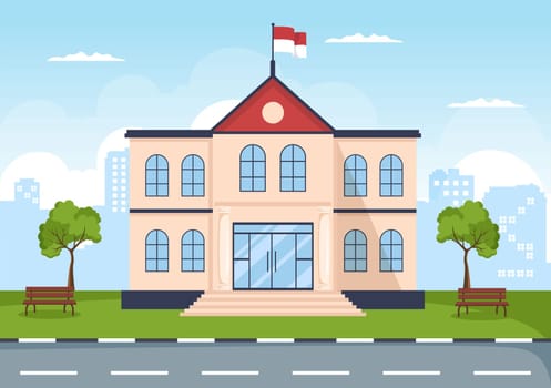 Politician or Government Building Cartoon Hand Drawn Illustration as a Place for Sustained Economic Development