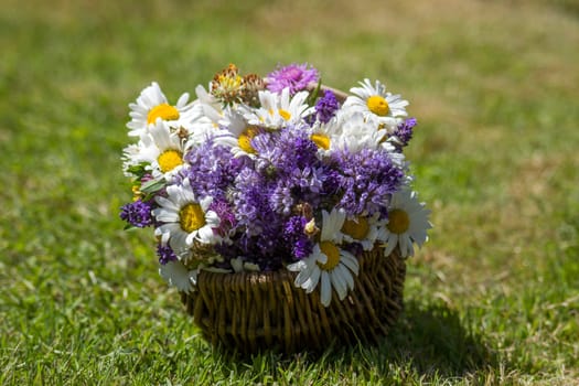 wildflowers in a basket - summertime
