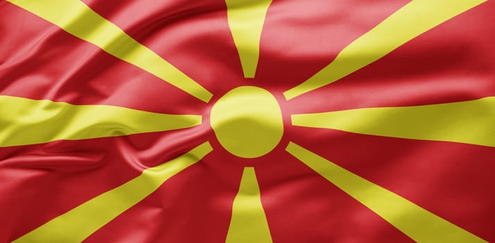 Waving national flag of North Macedonia