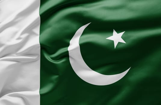 Waving national flag of Pakistan