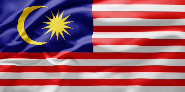 Waving national flag of Malaysia