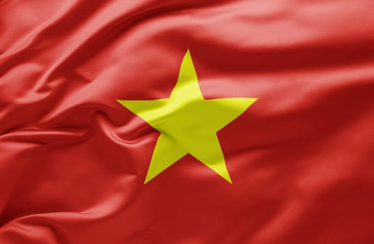 Waving national flag of Vietnam