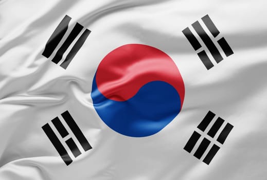 Waving national flag of South Korea