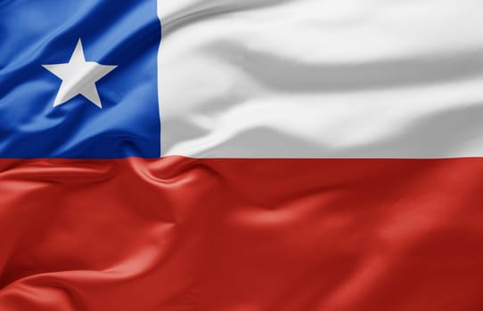Waving national flag of Chile