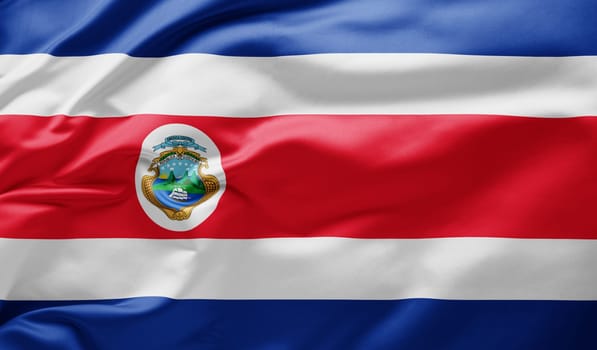 Waving national flag of Costa Rica