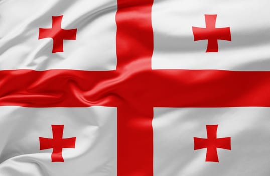 Waving national flag of Georgia