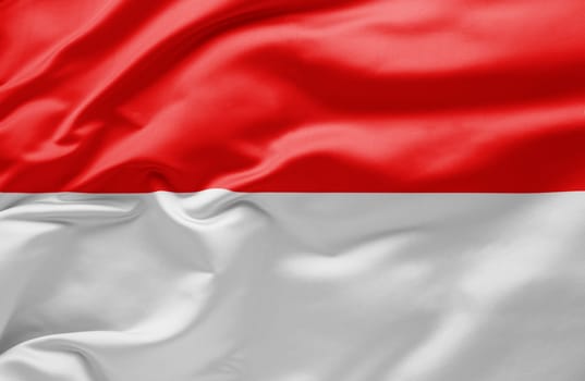 Waving national flag of Indonesia