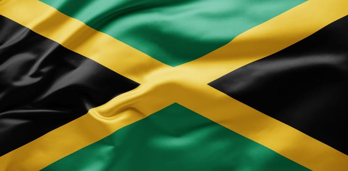 Waving national flag of Jamaica
