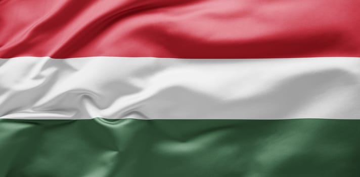 Waving national flag of Hungary
