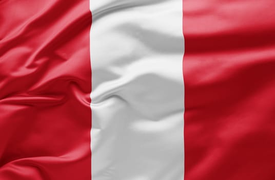 Waving national flag of Peru