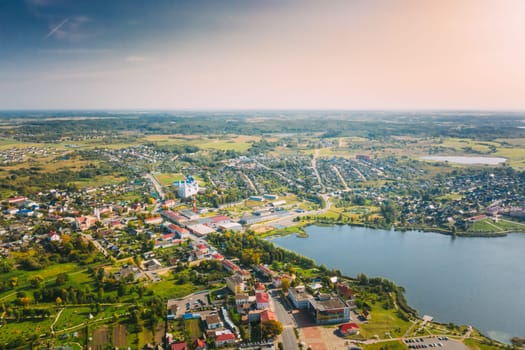 Hlybokaye, Vitebsk Region, Belarus. Aerial View Of Glubokoye Town.