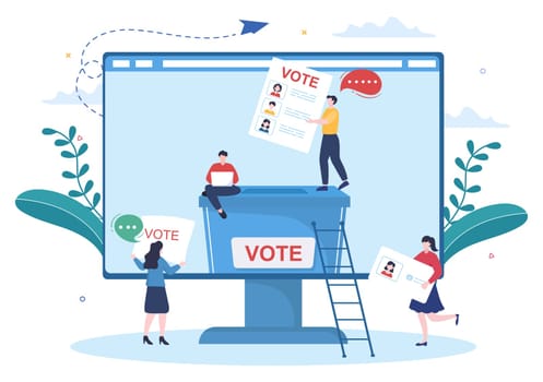 Political Candidate Cartoon Hand Drawn Illustration with Debates Concept for Promotion, Election Campaign, Active Discussion and Get Votes