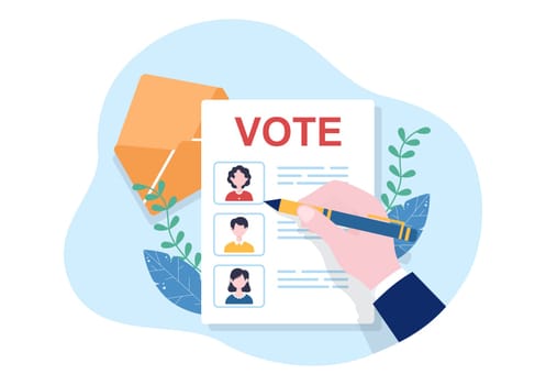 Political Candidate Cartoon Hand Drawn Illustration with Debates Concept for Promotion, Election Campaign, Active Discussion and Get Votes