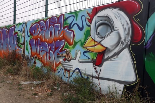 phantasievolle,künstlerische Graffiti an einer Mauer, Nordrhein-Westfalen, Deutschland, Köln