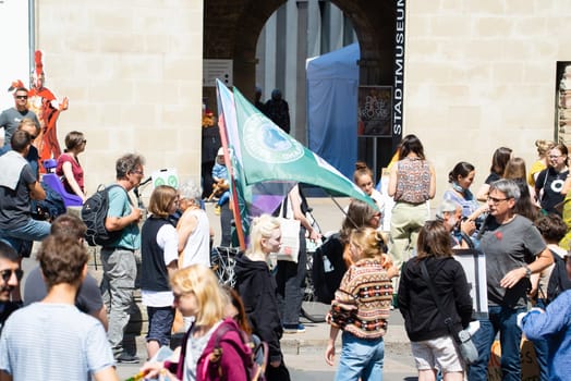 Fridays for future demonstration in Trier, Germany on the 08.07.2022, protest against climate change and global warming, environmental discussion