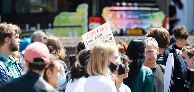 Fridays for future demonstration in Trier, Germany on the 08.07.2022, protest against climate change and global warming, environmental discussion