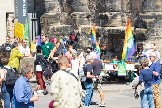 Fridays for future demonstration in Trier, Germany on the 08.07.2022, protest against climate change and global warming, environmental discussion