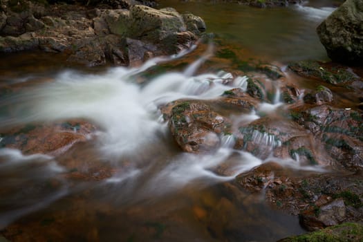 the romantic river Ilse near Ilsenburg at the foot of the Brocken in the Harz National Park in Germany