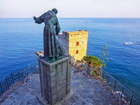 Sculpture of St . Francis of Assisi at the Castello of Monterosso, Monterosso al Mare