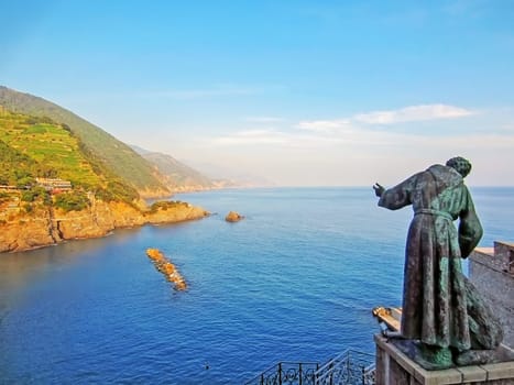 Sculpture of St . Francis of Assisi at the Castello of Monterosso, Monterosso al Mare