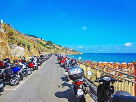 Beach in San Remo, Italy