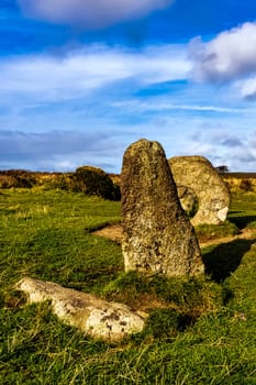Men-an-Tol known as Men an Toll or Crick Stone - small formation of standing stones in Cornwall, United Kingdom