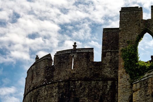 Remains of Chepstow Castle (Castell Cas-gwent) at Chepstow, Monmouthshire, Wales, United Kingdom