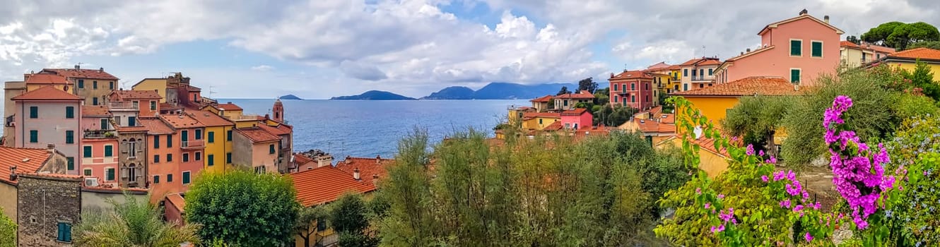 Colorful architecture of small fishing village Tellaro, Cinque Terre, Liguria, Italy on 23 September 2019