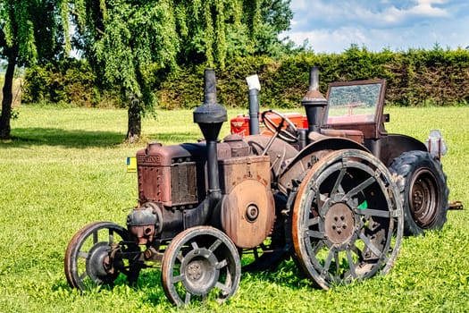 Vintage German tractor Lanz Bulldog in Choczewo, Pomerania, Poland