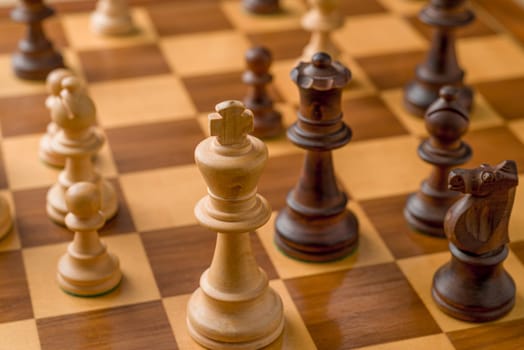 Chess pieces on a chessboard