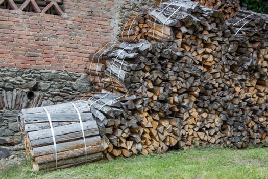dry wood near the storage shed
