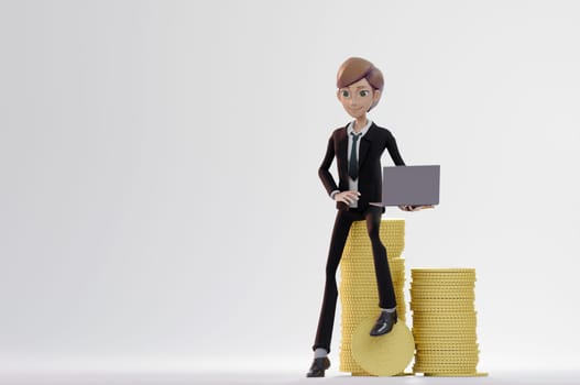 3D Illustration. 3D Rendering , Bussiness has done great work . Concept office and and making money.