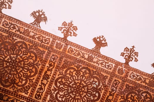 Old Goa, India. Patterns on the wall Of Archaeological Museum of Goa