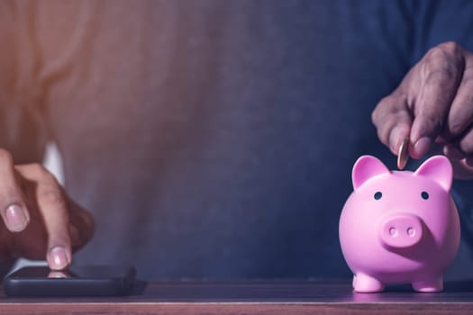 Online Banking And Internet Banking Savings Concept, Online Investment Savings, Online Stock Investors, Internet Financial Transactions, Save Monney for Investors Using Internet to Trade Stocks or Trade Fund