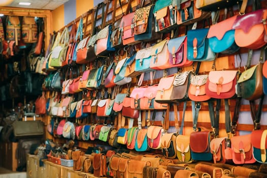 Canacona, Goa, India. Shop With Leather Goods - Bags, Wallets, Backpacks, Briefcases.
